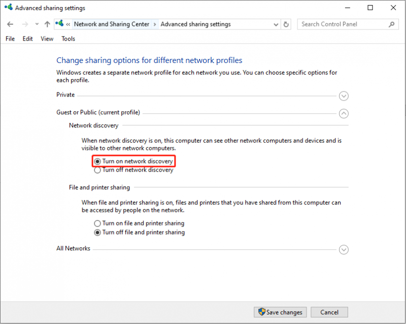   Aktivieren Sie die Netzwerkerkennung unter Windows 10