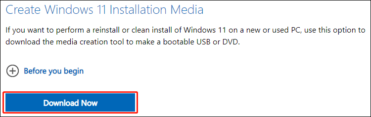   scarica lo strumento di creazione multimediale di Windows 11
