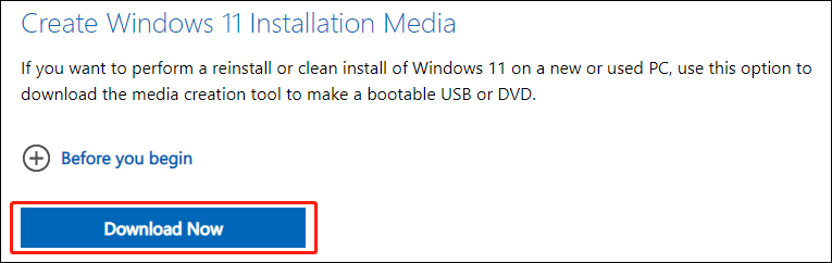   baixar a ferramenta de criação de mídia do Windows 11