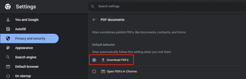   κάντε κλικ στο Λήψη αρχείων PDF