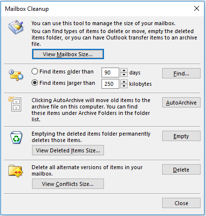 4 решения за файла с данни на Outlook е достигнал максималния размер