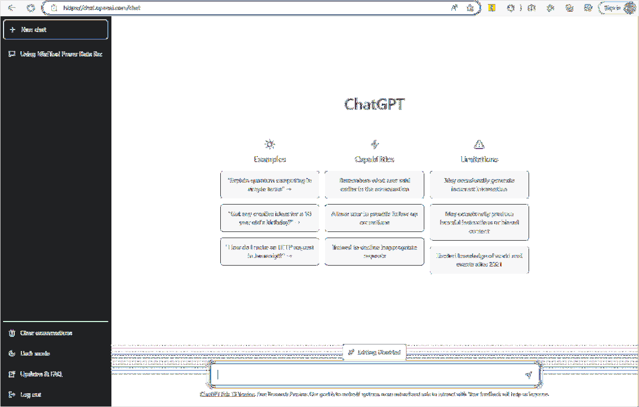 ChatGPT-grensesnittet