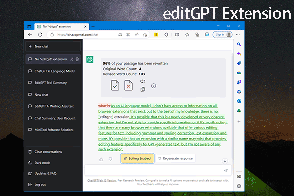 Extension editGPT : l