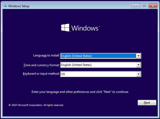   installera Windows