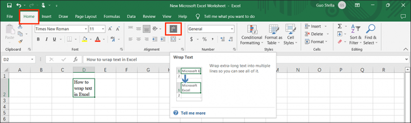 Comment envelopper du texte dans Excel ? Voici cinq façons