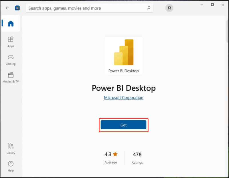   Power BI Desktop Microsoft Store'is