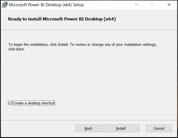   installige Power BI Desktop