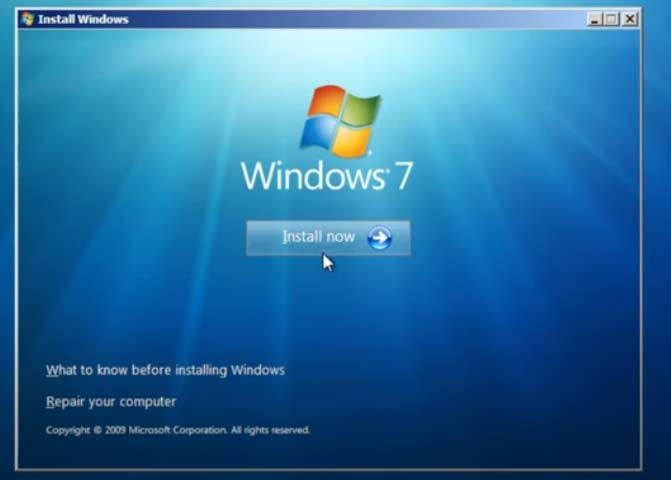   Installer Windows 7 Delta