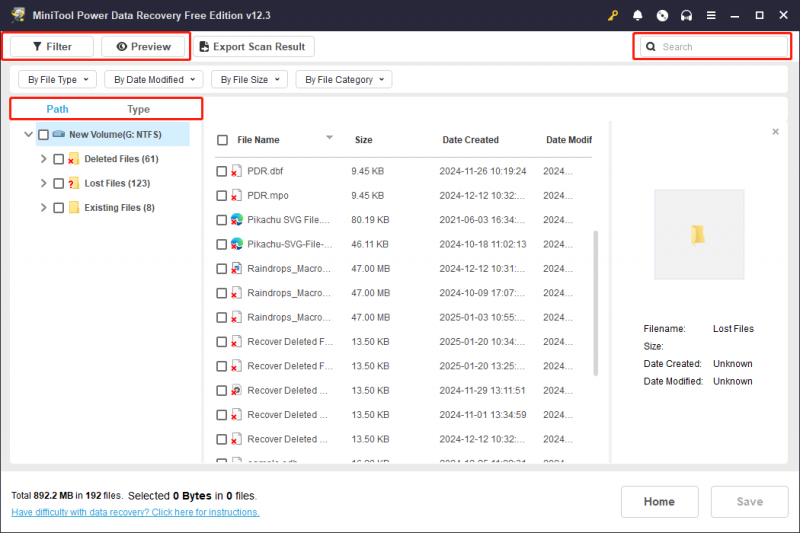   De fem funktioner i Minitool Power Data Recovery