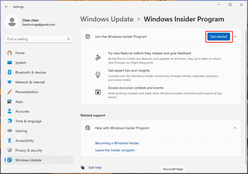   Program Windows Insider