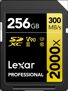   כרטיס Lexar Professional 2000x UHS-II SDXC