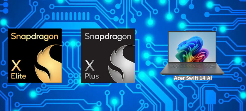   Acer Copilot+ arvutid Snapdragon X Elite ja X Plus protsessoriga