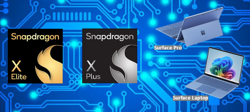   Surface Copilot+ PC-er med Snapdragon X Elite og X Plus-prosessor