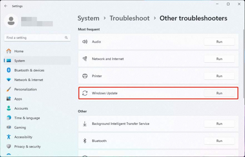   patakbuhin ang troubleshooter ng Windows Update