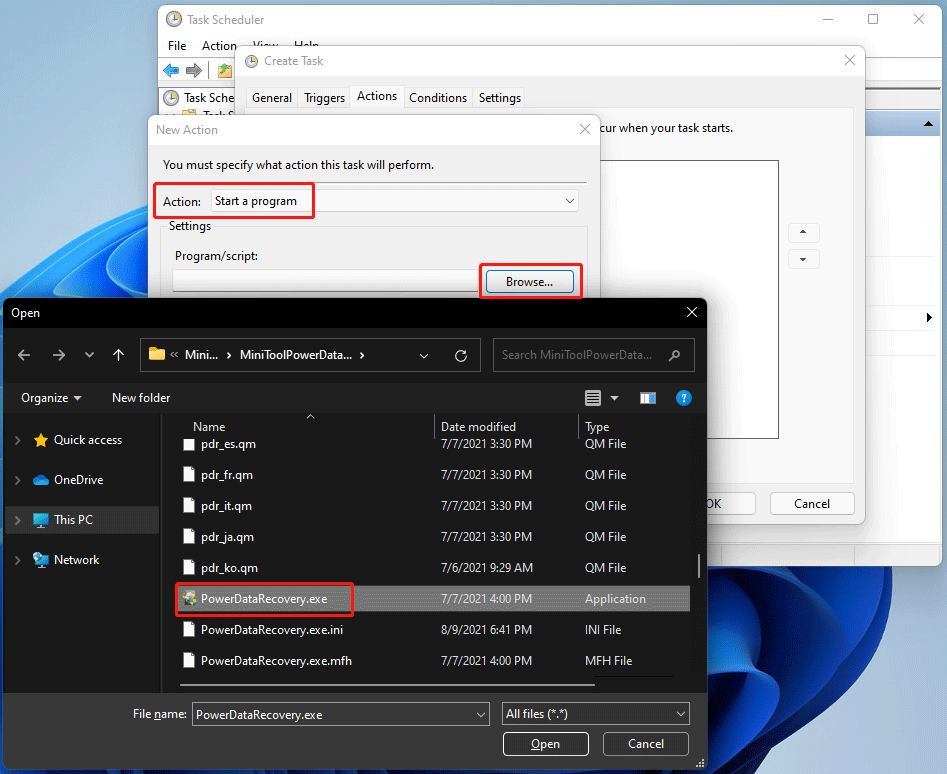 uygulamanın exe dosyasını bilgisayarınızdan seçin