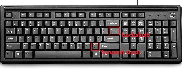 Backslash vs. Forward Slash-Tastatur