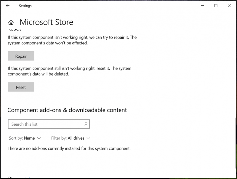   redefinir a Microsoft Store por meio das configurações do Windows 10