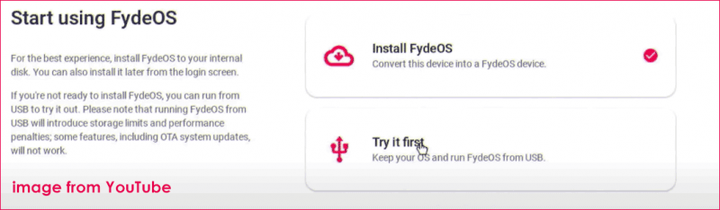   aloita FydeOS:n käyttö