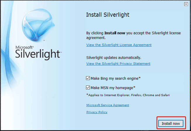   installige Microsoft Silverlight