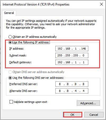 Remediat: Windows 10 WiFi nu are o configurație IP validă