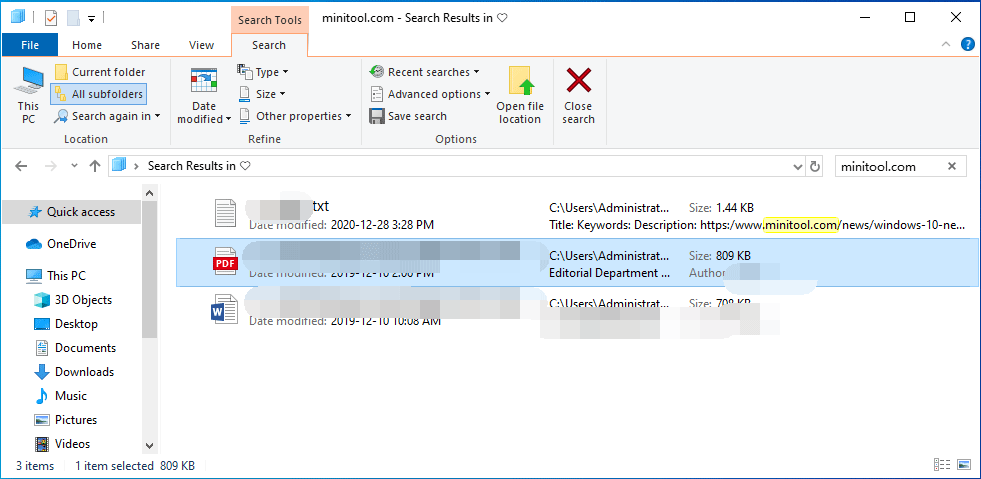 Dateiinhalte in Windows 10 durchsuchen