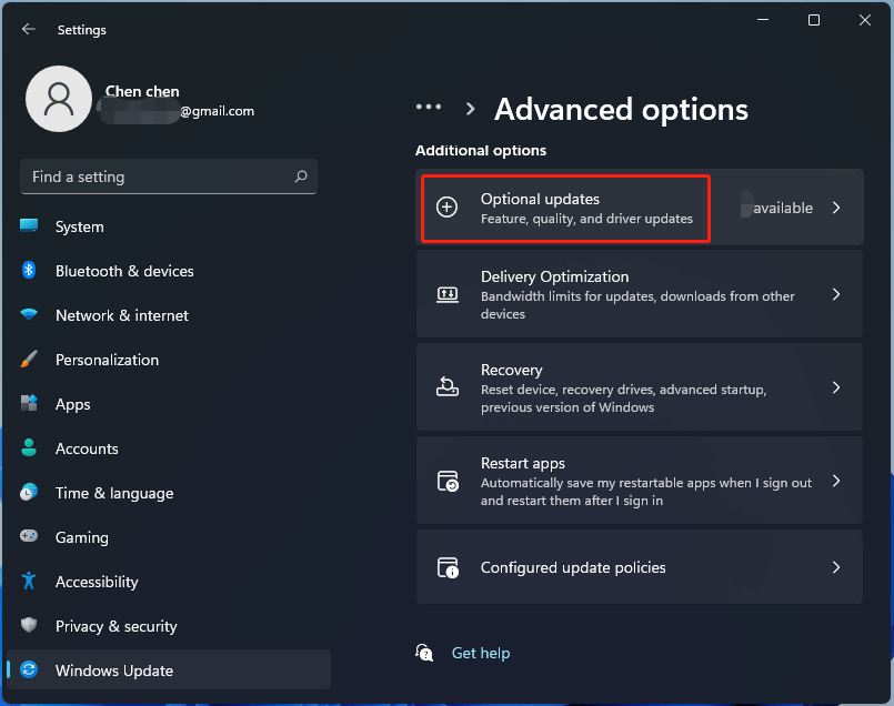 aktualizujte ovladač myši v aktualizaci Windows 11