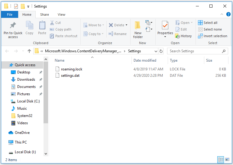 réinitialiser les paramètres de Windows Spotlight