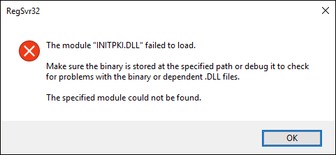   mensaje de error de Initpki.dll