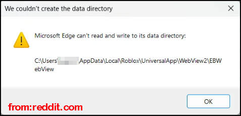 समाधान करें कि Microsoft Edge अपनी डेटा निर्देशिका को पढ़ और लिख नहीं सकता है