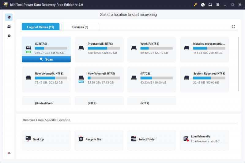   Recuperación de datos de energía MiniTool