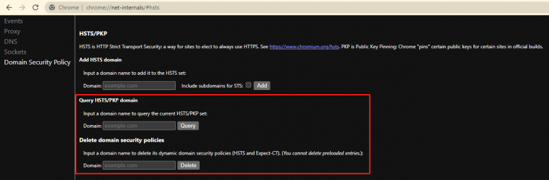 Come cancellare le impostazioni HSTS in Chrome Firefox Internet Explorer?