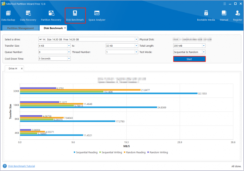   start diskbenchmark