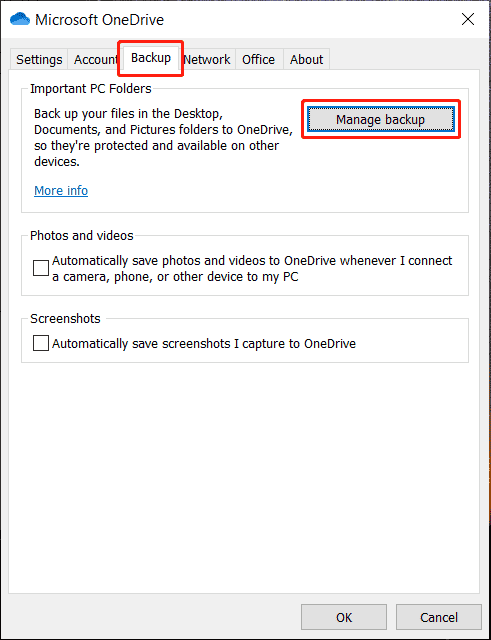 Como ativar o backup automático do OneDrive Backup no Windows 10 11?