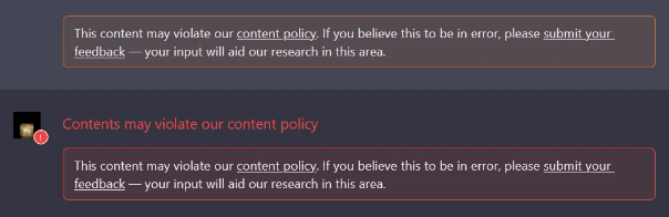 ChatGPT Ce contenu peut enfreindre notre politique de contenu