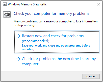   verifique se há problemas de memória no seu computador