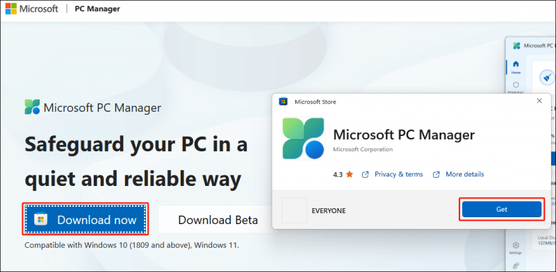   lejupielādējiet PC Manager no Microsoft veikala, veids 2
