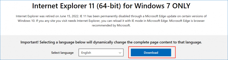   Internet Explorer 11 för Windows 7