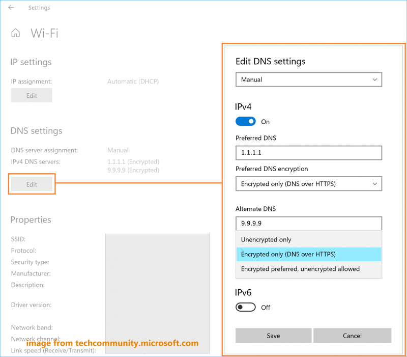   omogućite DNS preko HTTPS-a putem postavki Windows 10