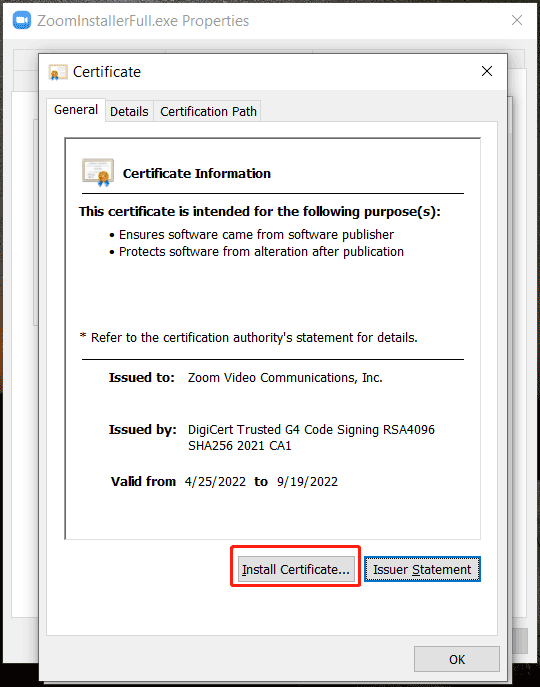   инсталирајте сертификат