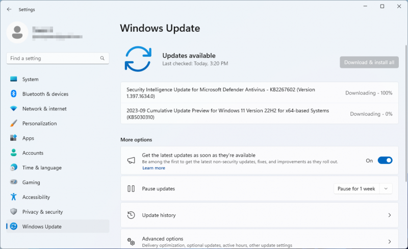   Laadige alla ja installige Windows 11 KB5030310 Windows Update'i kaudu