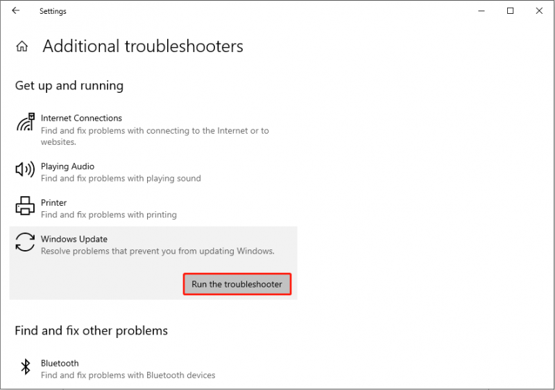   patakbuhin ang troubleshooter ng Windows Update