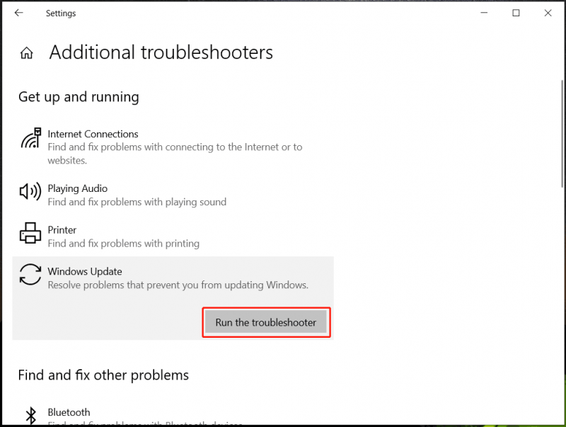   execute o solucionador de problemas do Windows Update do Windows 10