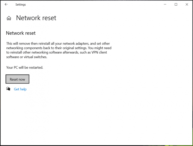   redefinir rede nas configurações do Windows 10