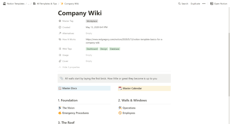   Wiki da empresa