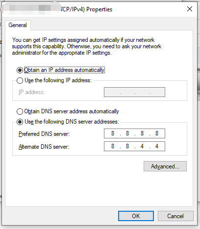   DNS-serveri muutmine
