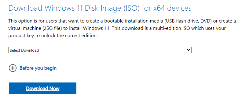   Загрузите образ диска Windows 11 (ISO) для устройств x64.