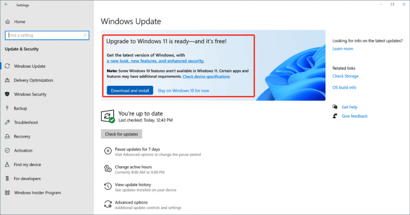   l'aggiornamento a Windows 11 è pronto