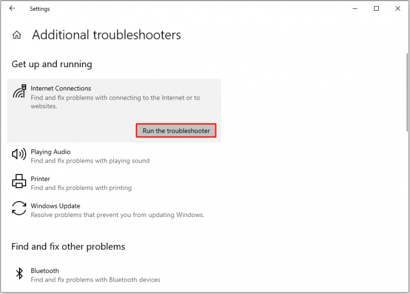   execute o solucionador de problemas de conexões com a Internet nas configurações do Windows