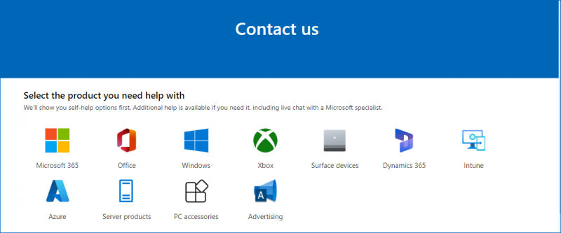   Erhalten Sie Hilfe, indem Sie sich an Microsoft wenden
