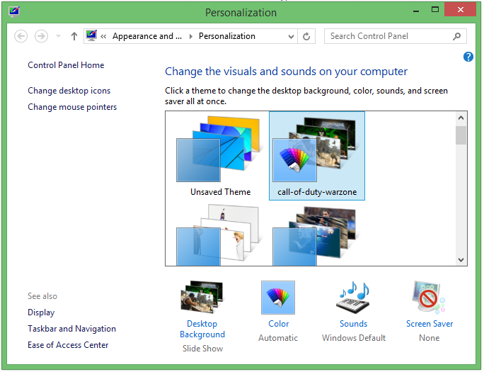   installer Windows 8-temaene